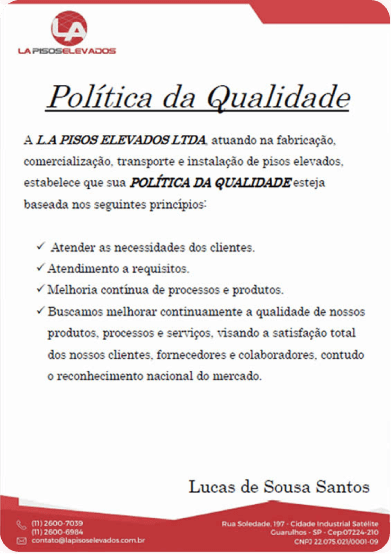 Política da Qualidade